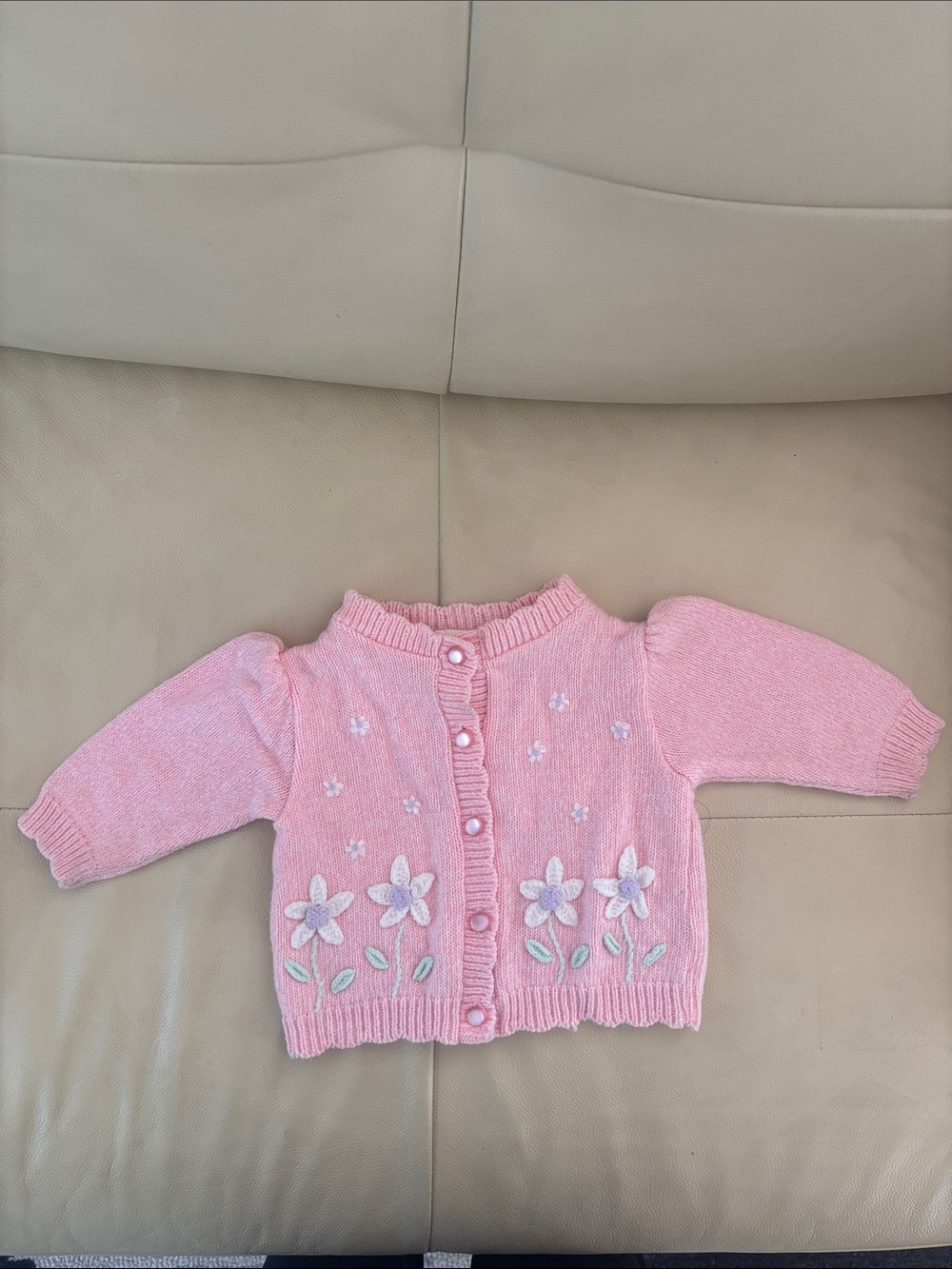 Embroider pink cardigan